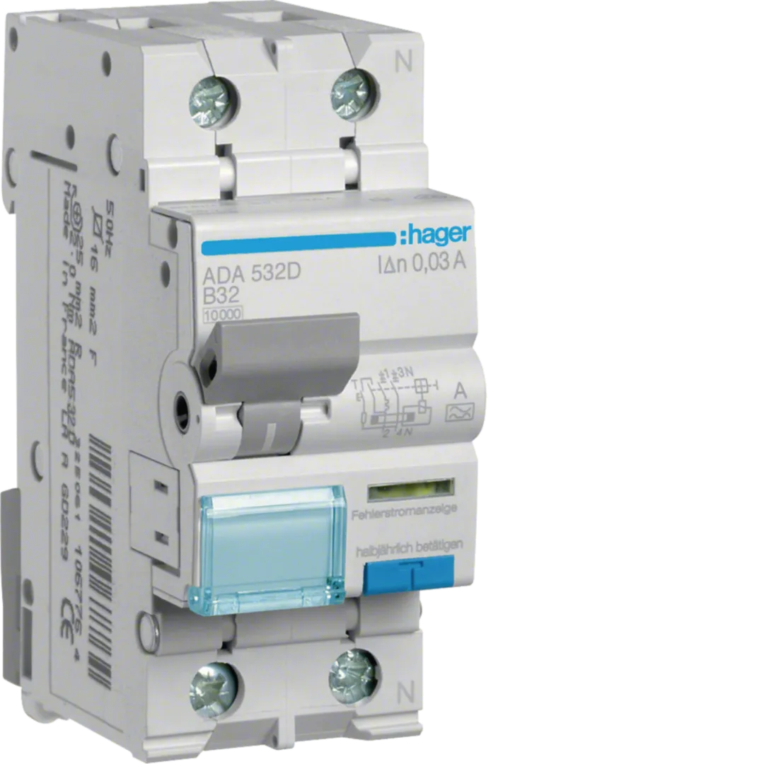 Disjunctor diferential 1P+N 32A, 30mA, B 10kA, tip A