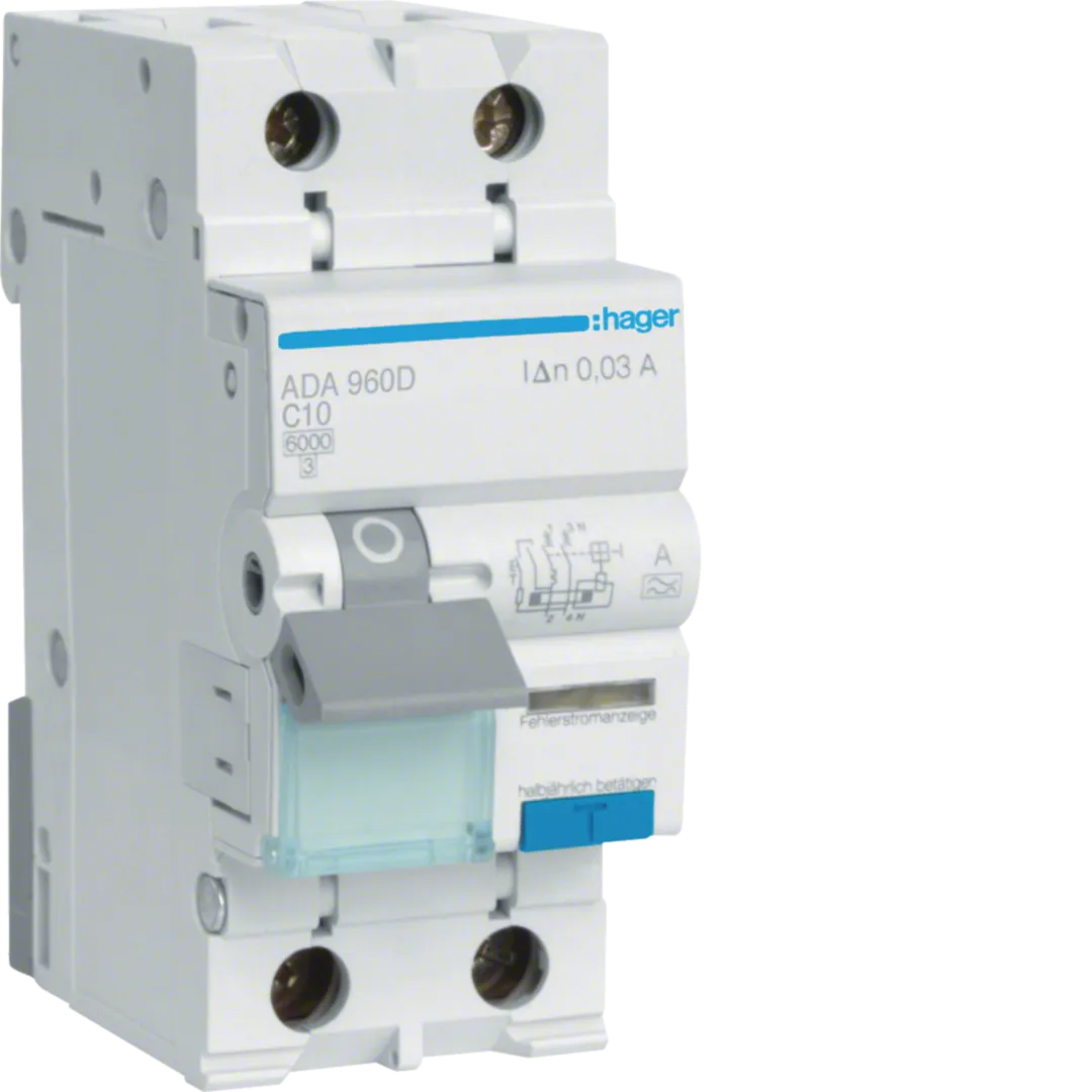 Disjunctor diferential 1P+N 10A, 30mA, C 6kA, tip A