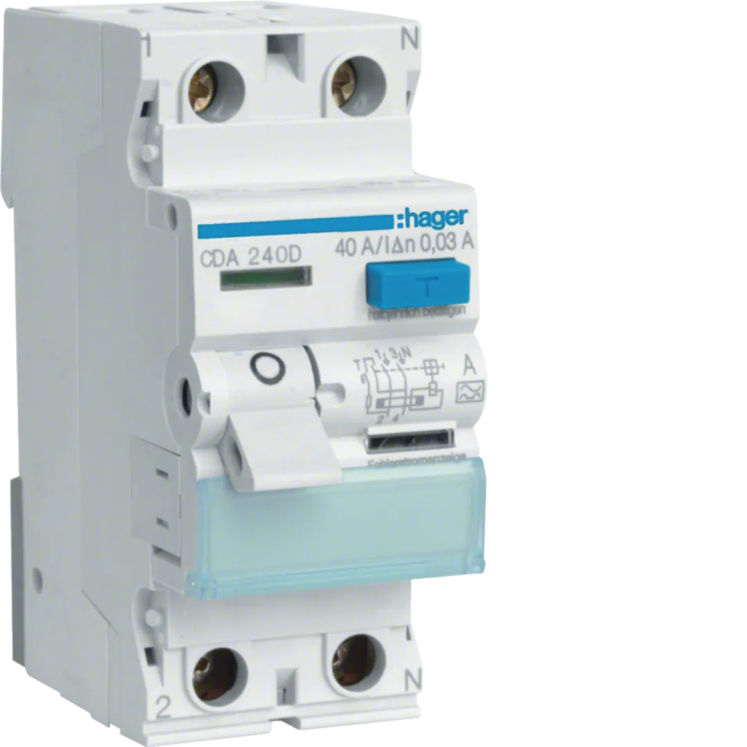 Intrerupator diferential 2P 40A, 30mA, tip A